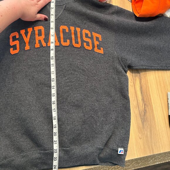 Syracuse University | Russell Athletic dk heather gray sweatshirt, cozy! S/M - Picture 3 of 6